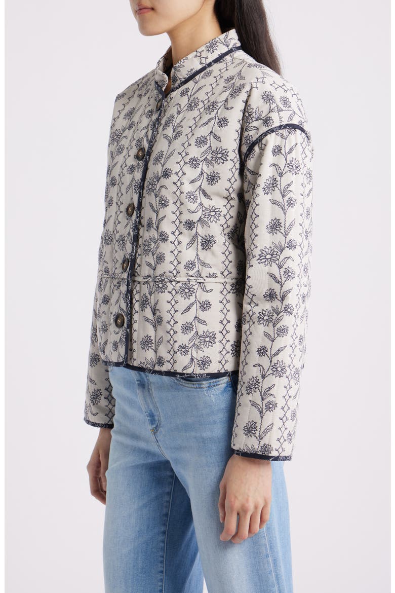 Ottoma Floral Quilted Cotton Jacket, Alternate, color, WHITE WILDFLOWER