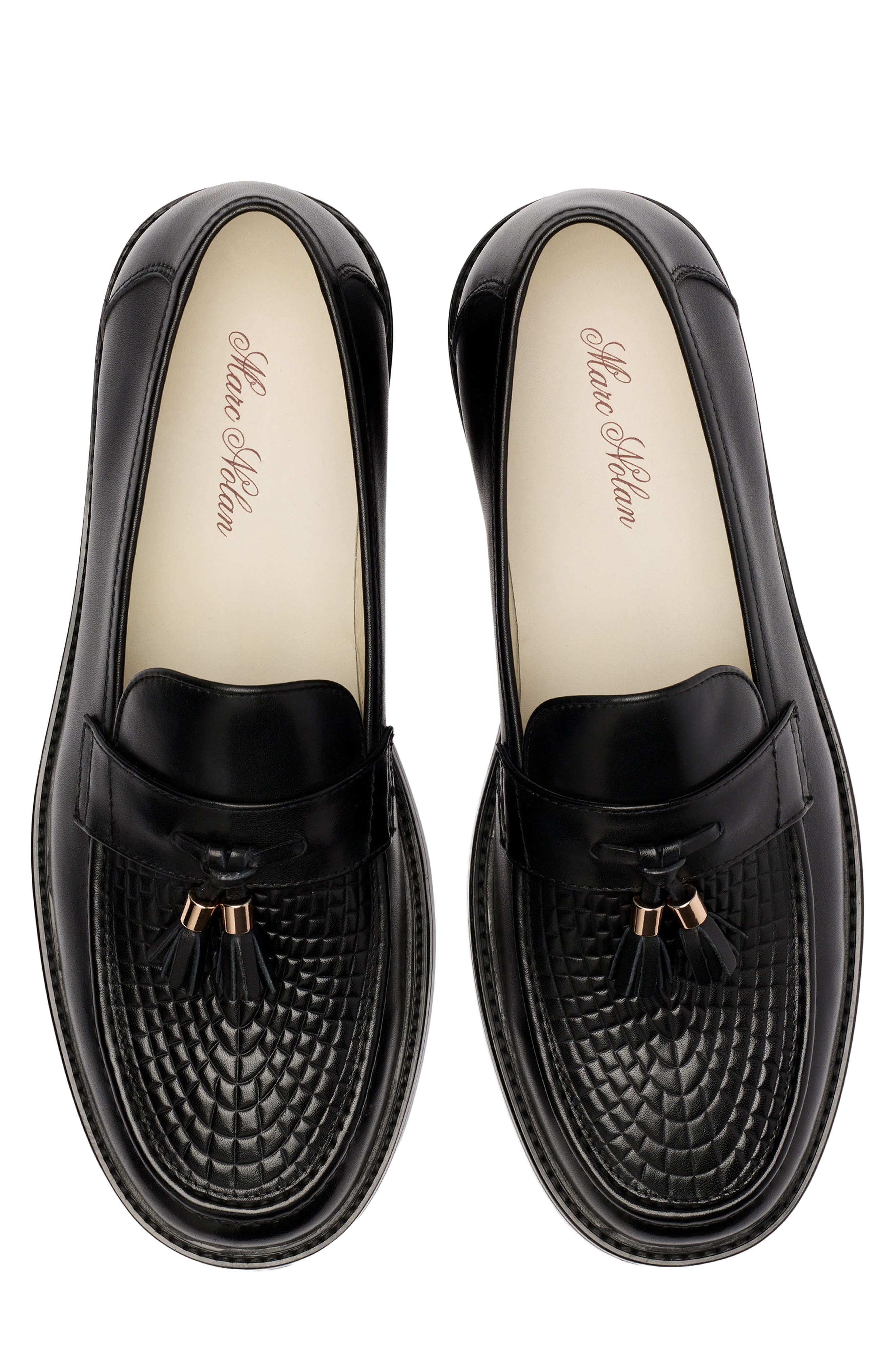 MARC NOLAN Denzel Tassel Loafer, Alternate, color, Black