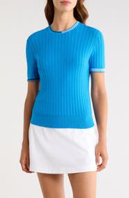 G/FORE Cable Knit Short Sleeve Sweater