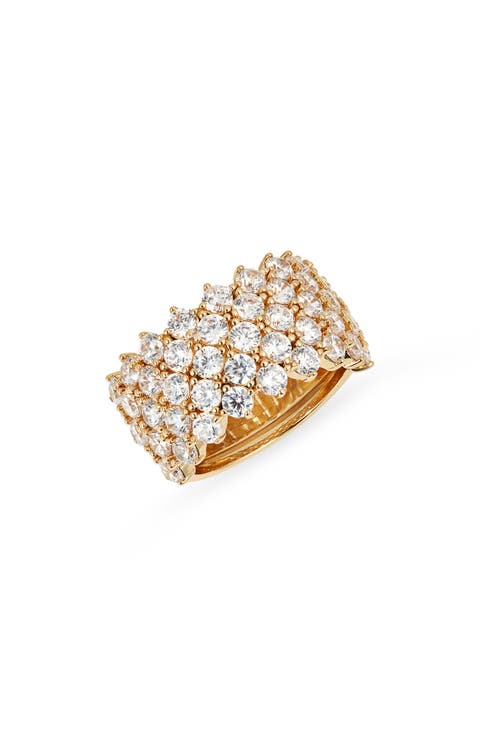Cubic Zirconia Grid Ring