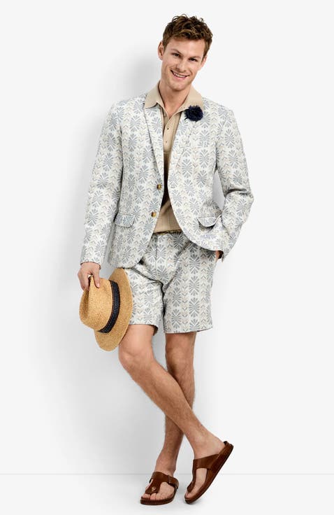 Thurston Blazer Floral Stripe Jacquard