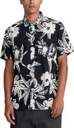 RVCA Overspray Floral Short Sleeve Button-Up Shirt