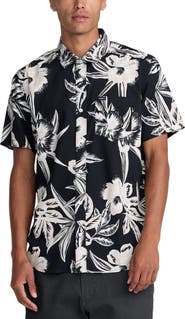 RVCA Overspray Floral Short Sleeve Button-Up Shirt