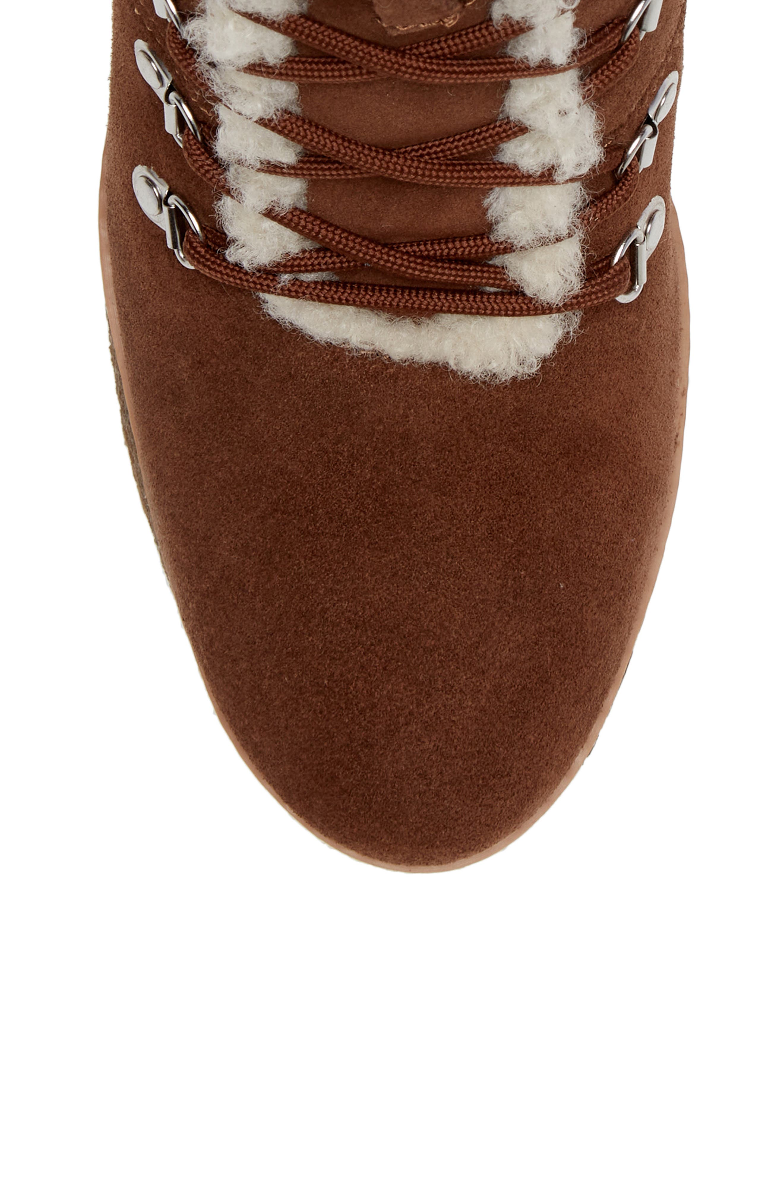 Steve Madden Marcel Faux Shearling Wedge Bootie, Alternate, color, 