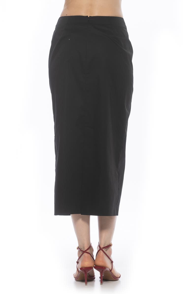 Alexia Admor Ginni Stretch Cotton Midi Skirt, Alternate, color, Black