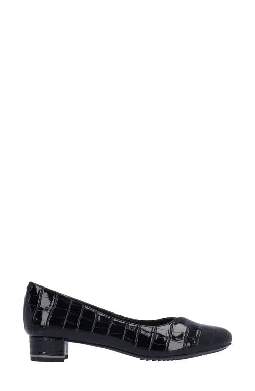 J. Reneé Bambalina Croc Embossed Block Heel Pump In Black