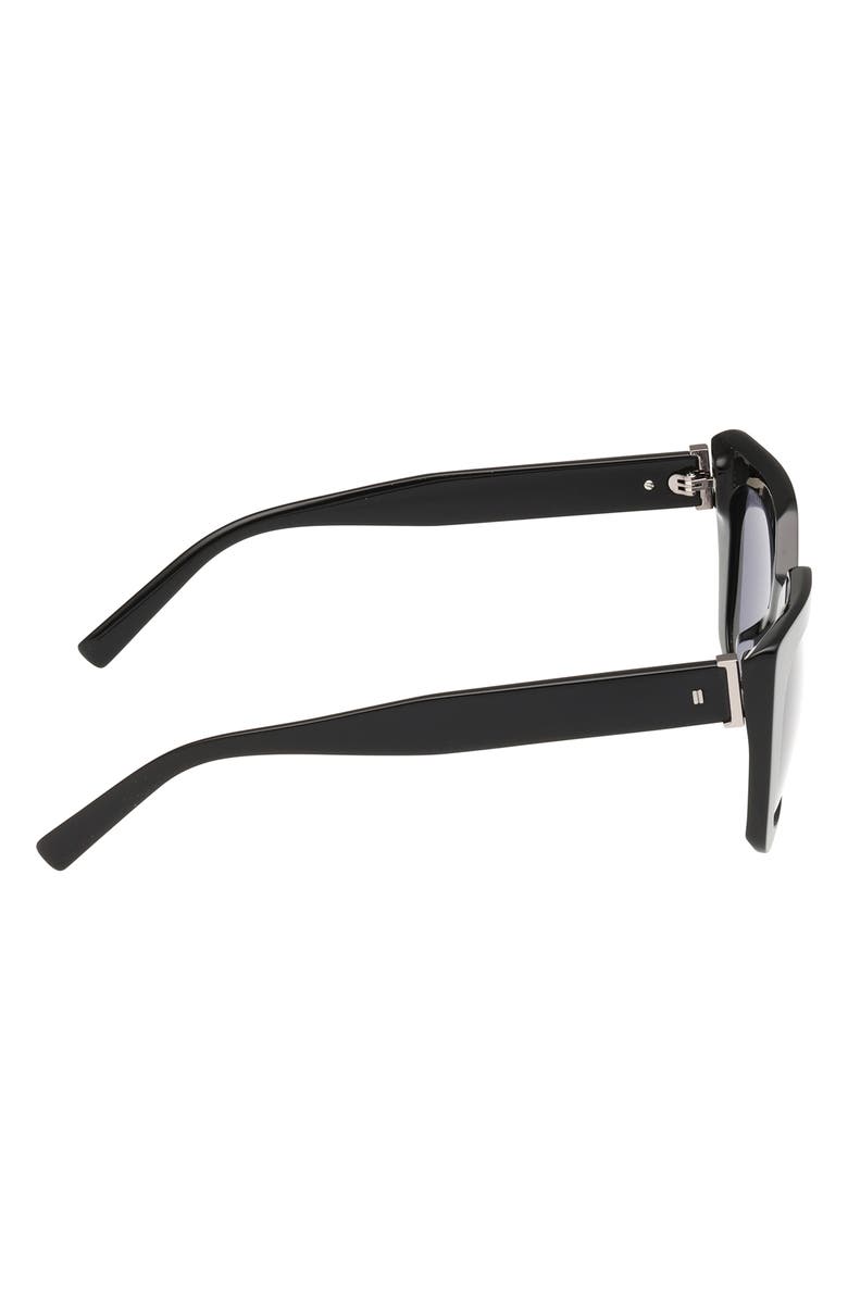 ABERCROMBIE & FITCH 51mm Cat Eye Sunglasses, Alternate, color, Shiny Black / Smoke Lens