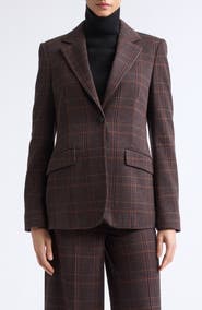 Max Mara Abate Plaid Virgin Wool Blend Jacket