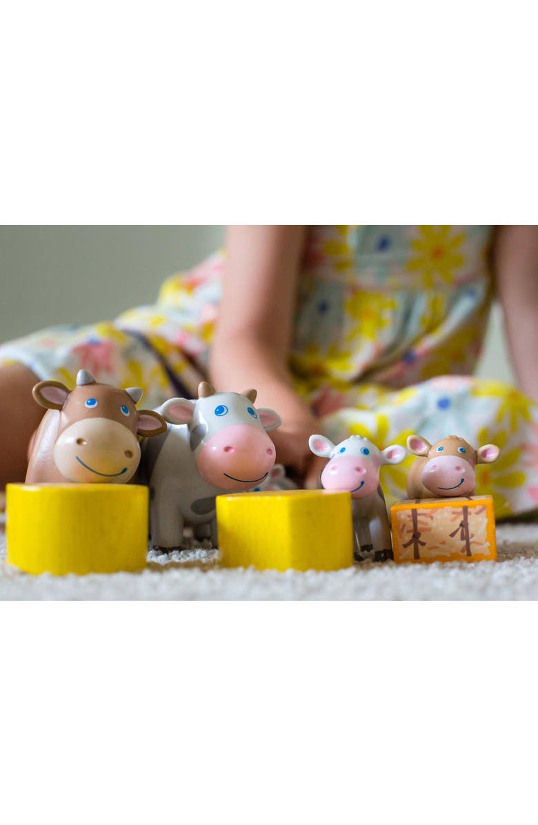 HABA Little Friends Cow - 4.5" Holstein Farm Animal Toy Figure, Alternate, color, Multi