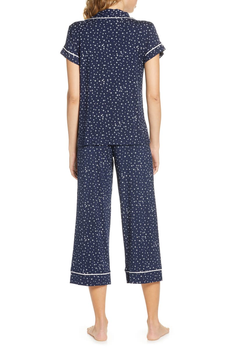 Eberjey Gisele Printed Short Sleeve Cropped Pajamas, Alternate, color,