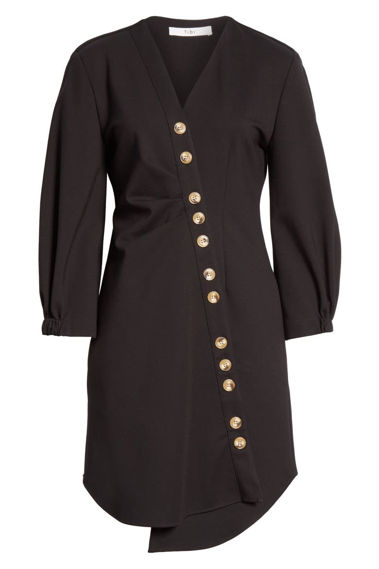 Asymmetrical Shirtdress, Alternate, color, BLACK