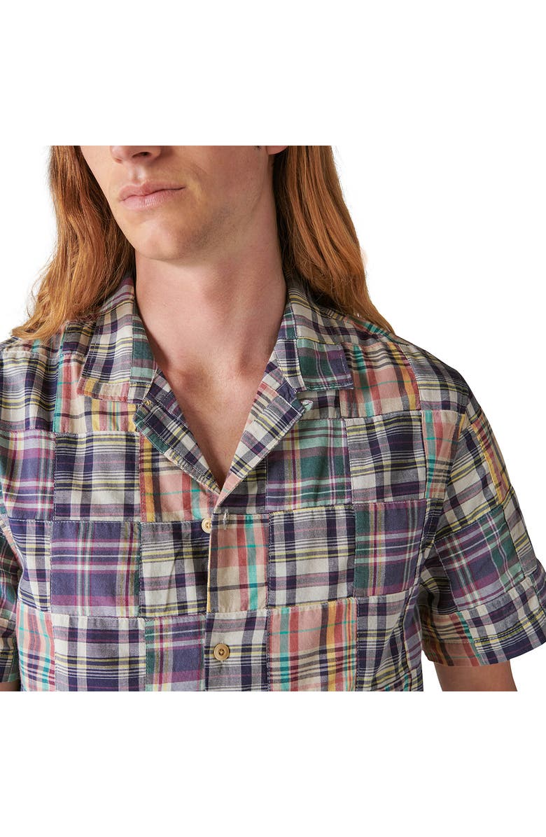 Lucky Brand Patchwork Short Sleeve Button-Up Shirt, Alternate, color, 