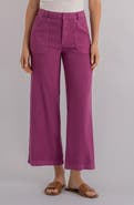 KUT from the Kloth Topaz High Waist Crop Wide Leg Linen Blend Pants