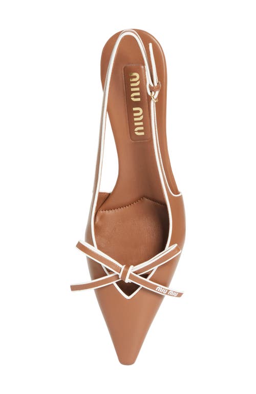 MIU MIU MIU MIU BOW SLINGBACK KITTEN HEEL PUMP 