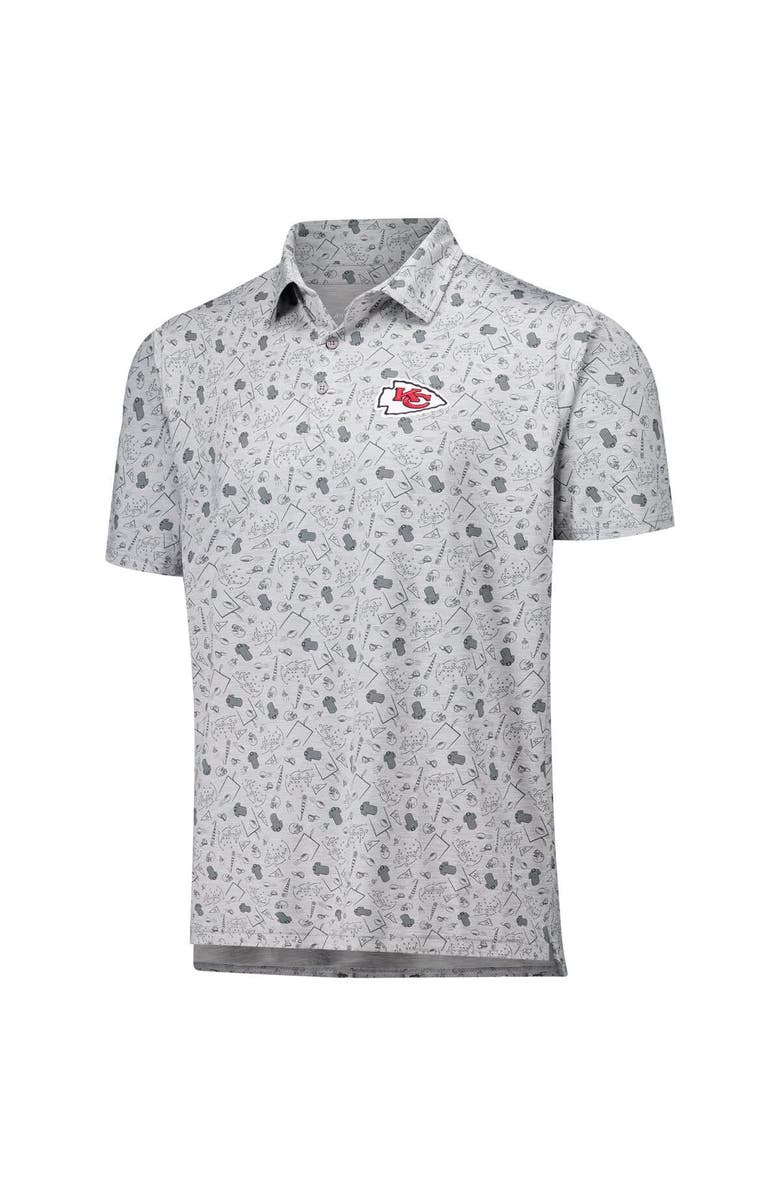 ANTIGUA Men's Antigua Heather Gray Kansas City Chiefs Relentless Polo, Alternate, color, 