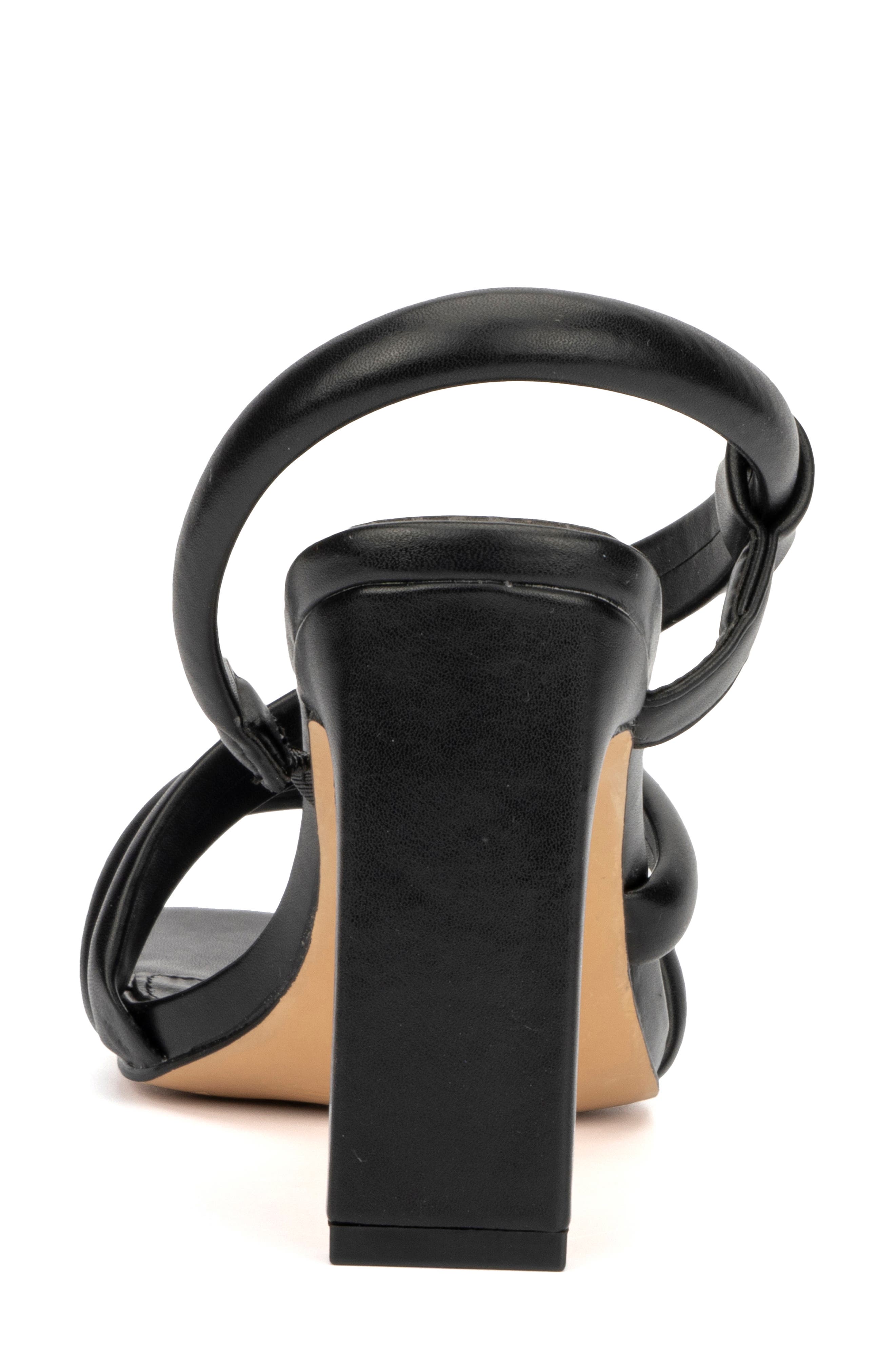 NEW YORK AND COMPANY Albina Asymmetrical Heeed Sandal, Alternate, color, Black