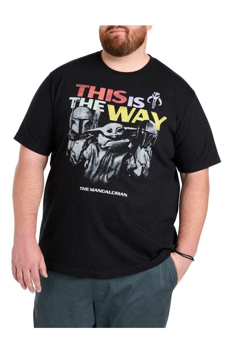 True Nation by DXL Big & Tall Star Wars Mandalorian Graphic Tee, Main, color, Black