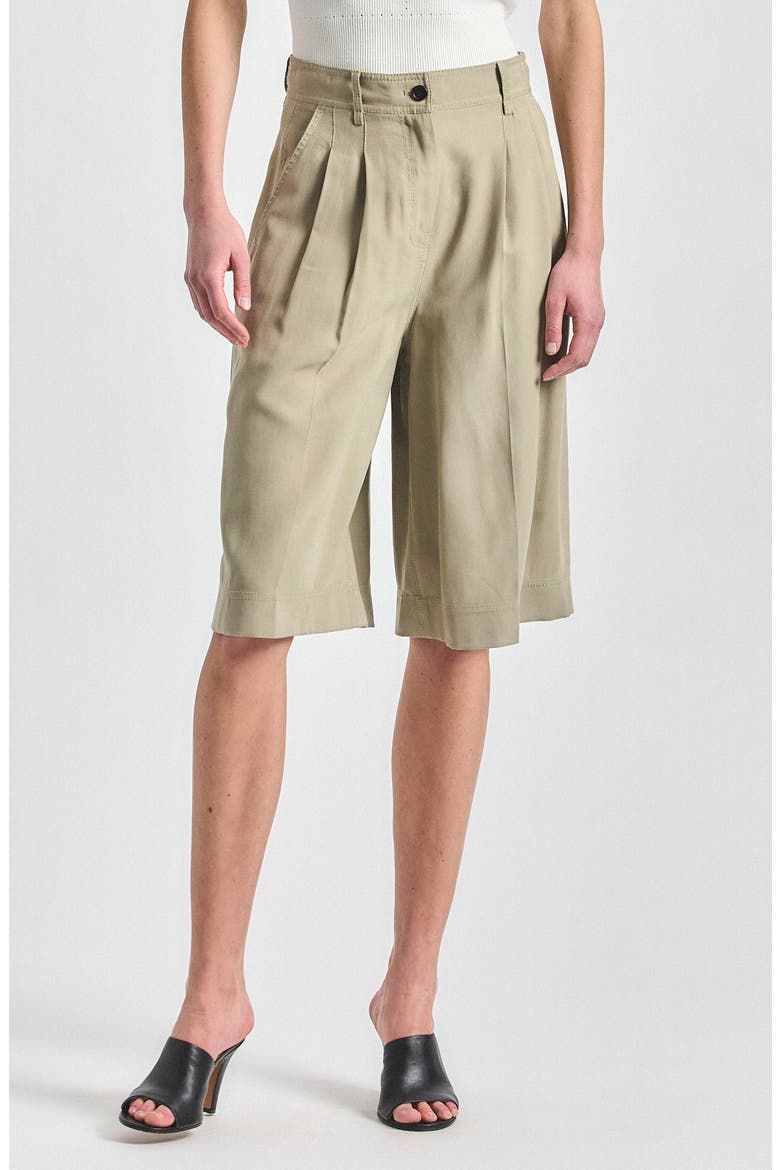 Maddox Pleat Front Bermuda Shorts, Main, color, SILVER SAGE