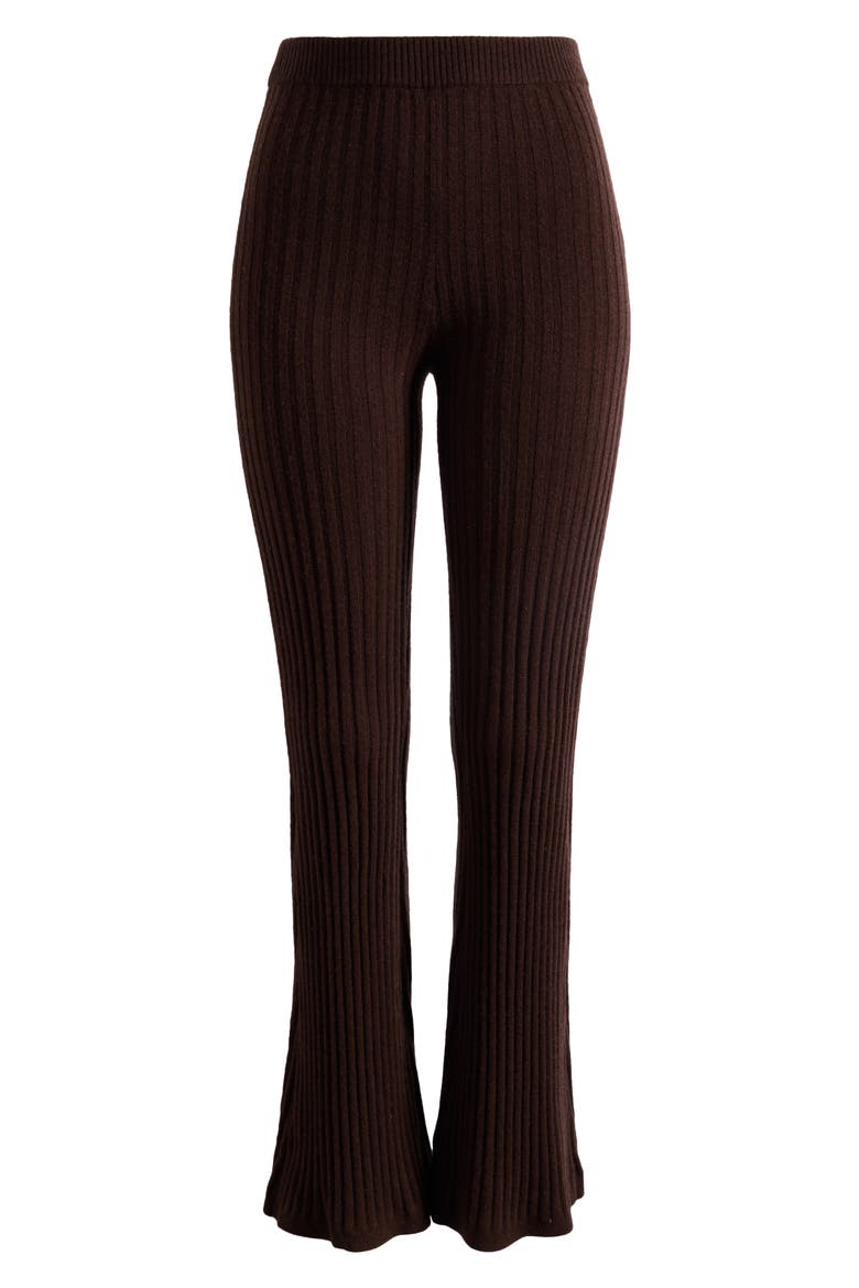 Cashmere Flare Leg Pants, Alternate, color, BROWN CHICORY