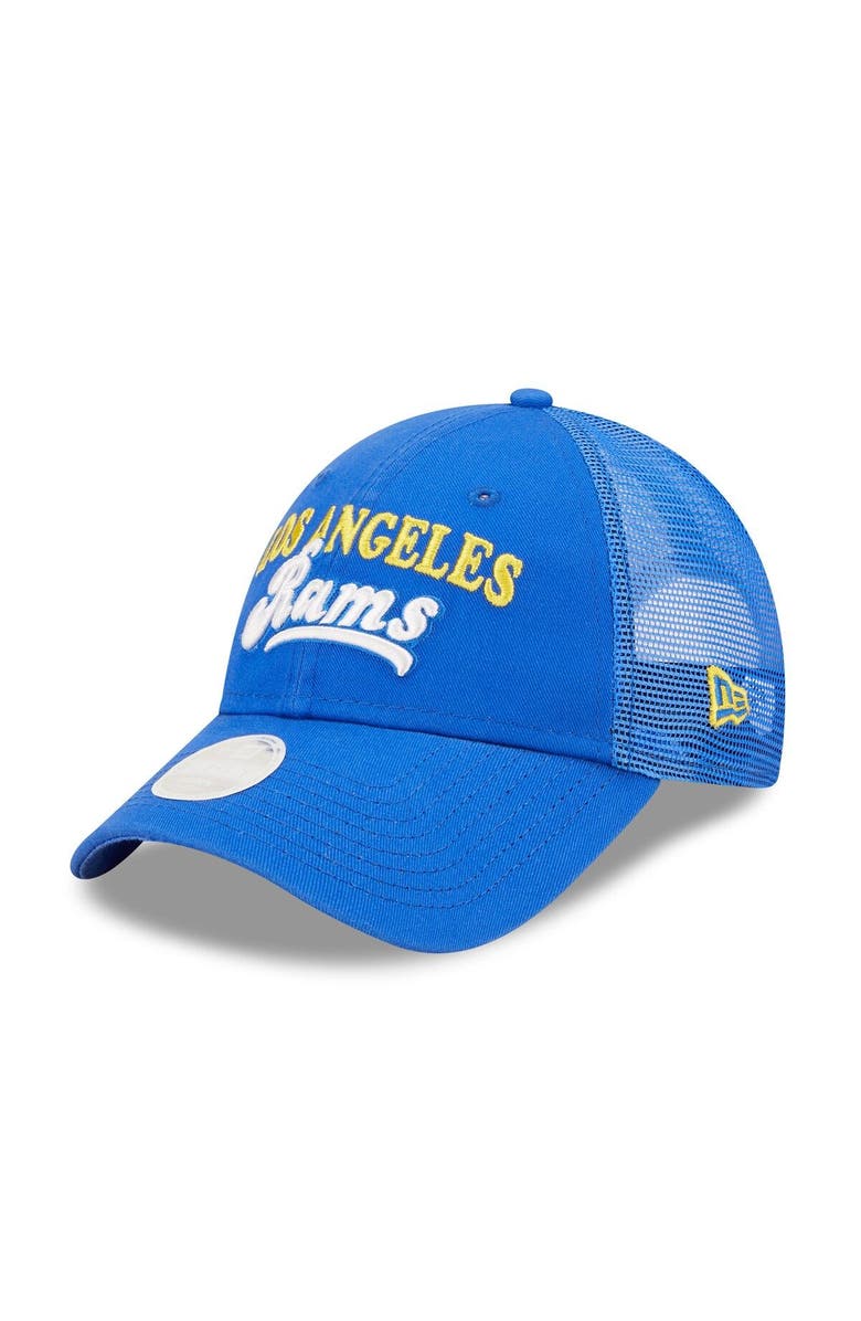 New Era Women's New Era Royal Los Angeles Rams Team Trucker 9FORTY Snapback Hat, Main, color,