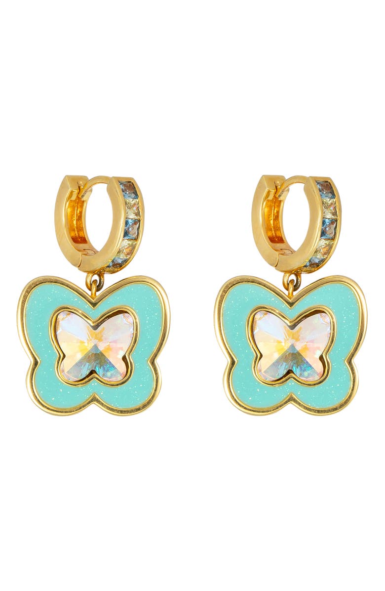 July Child Ziggy Butterfly Drop Earrings, Main, color, Blue Glitter/Crystal/Cubic Zir