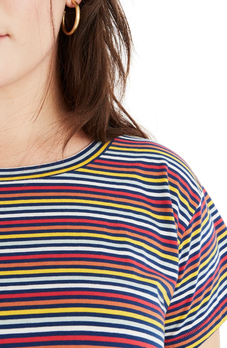 Madewell Rainbow Stripe Ex-Boyfriend Tee, Alternate, color,