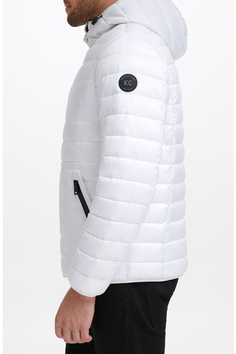 Hooded Midweight Quilted Zip Jacket, Alternate, color, WHITE