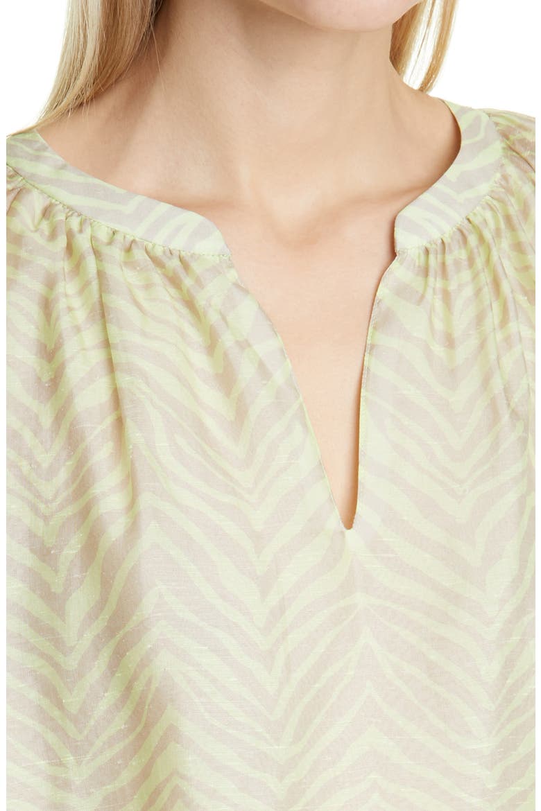 Norwood Zebra Stripe Silk Blouse, Alternate, color, KEY LIME MULTI
