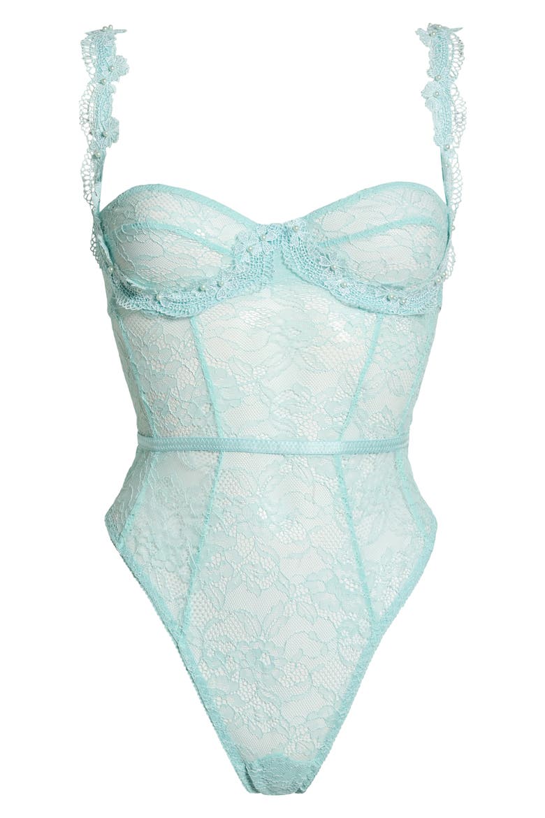 Lace Underwire Bodysuit, Alternate, color, POWDER BLUE
