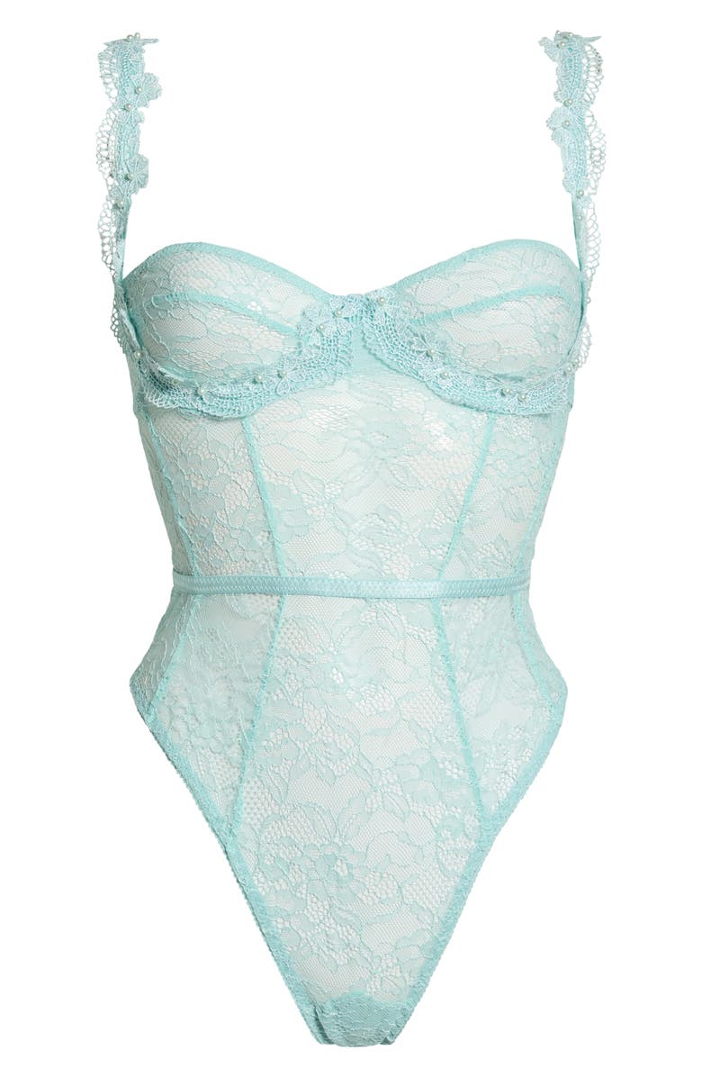 KILO BRAVA Lace Underwire Bodysuit, Alternate, color, Powder Blue