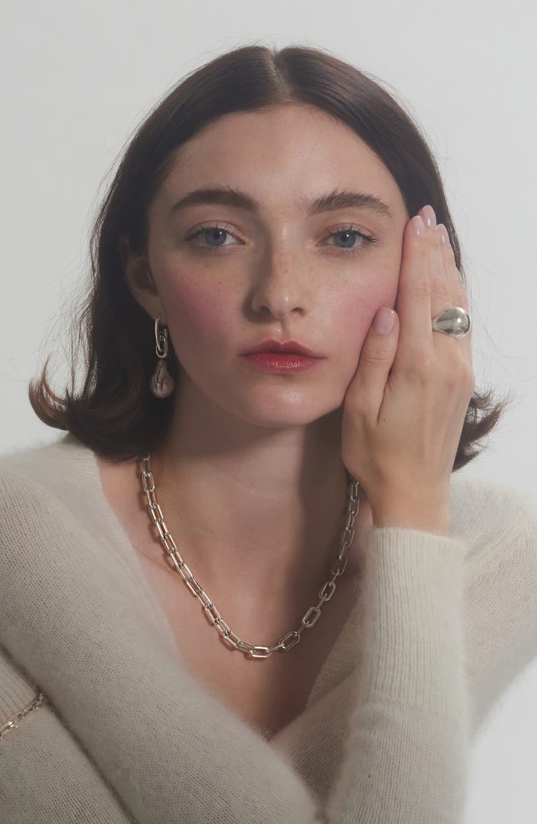 Lady Grey Octagon Chain Necklace, Alternate, color, Silver