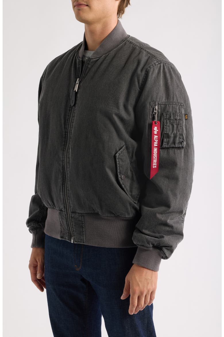MA-1 Heritage Cotton Bomber Jacket, Alternate, color, BLACK