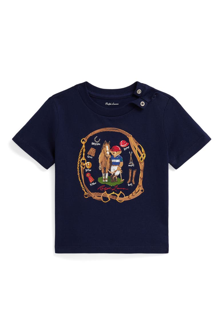 Polo Bear Cotton Graphic T-Shirt, Main, color, BEARNAVY
