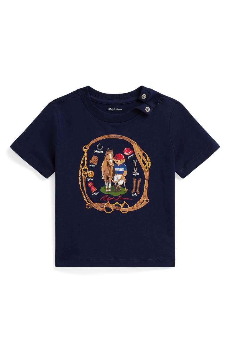 Ralph Lauren Polo Bear Cotton Graphic T-Shirt, Main, color, Bearnavy