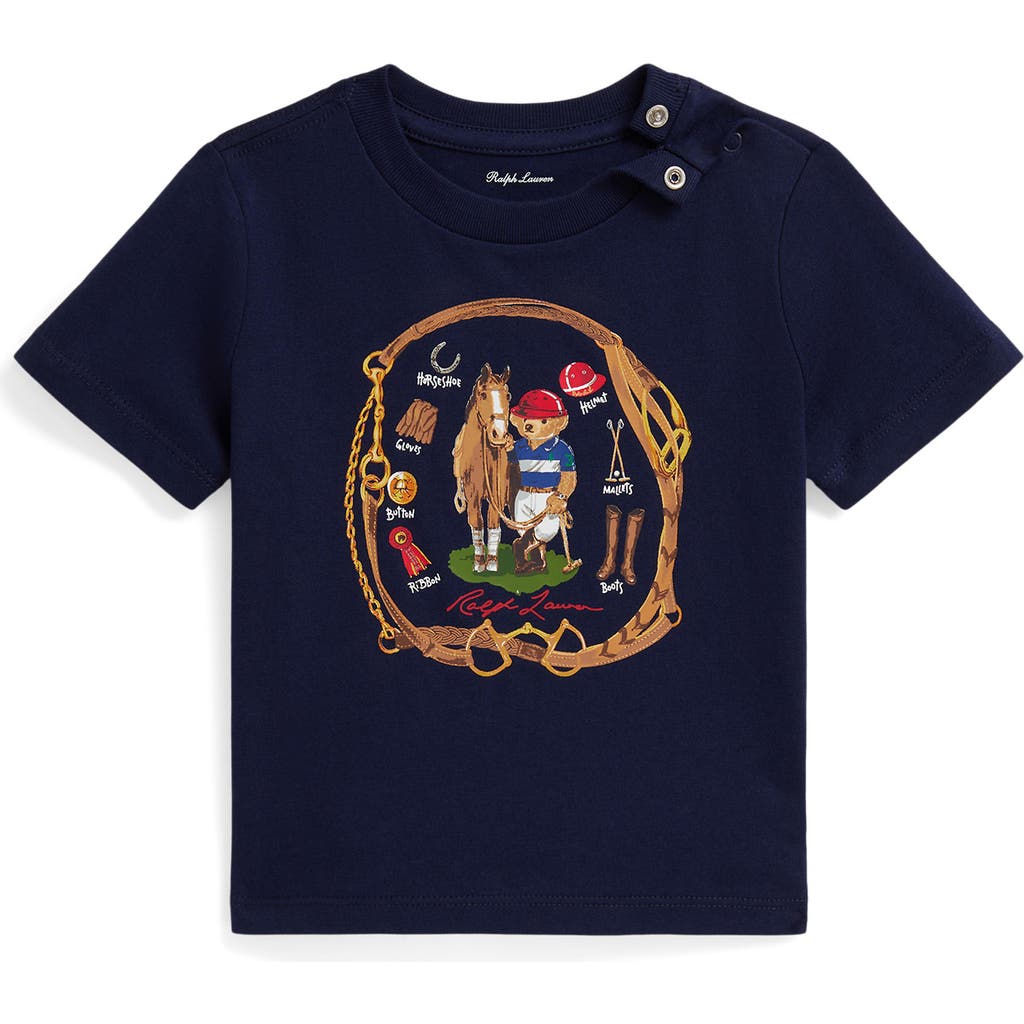 Ralph Lauren Polo Bear Cotton Jersey Tee In Blue