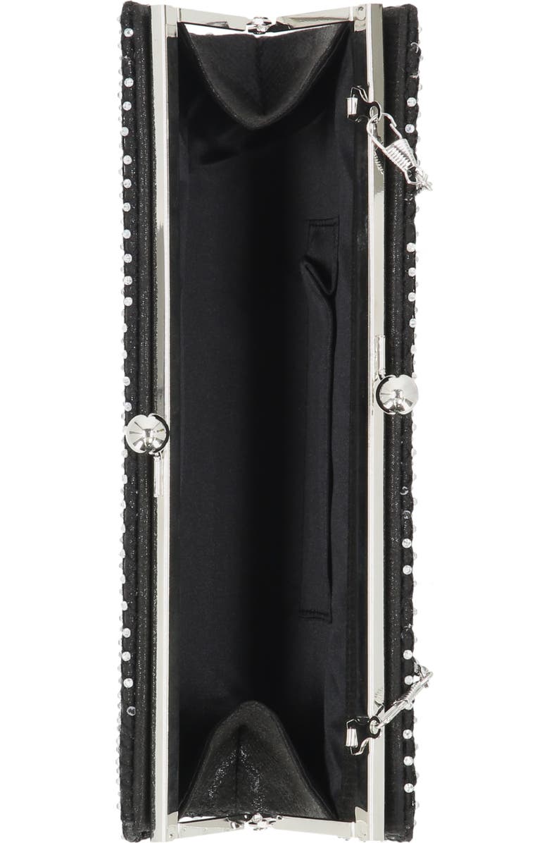 Jessica McClintock Jean Crystal Embellished Clutch, Alternate, color, Black
