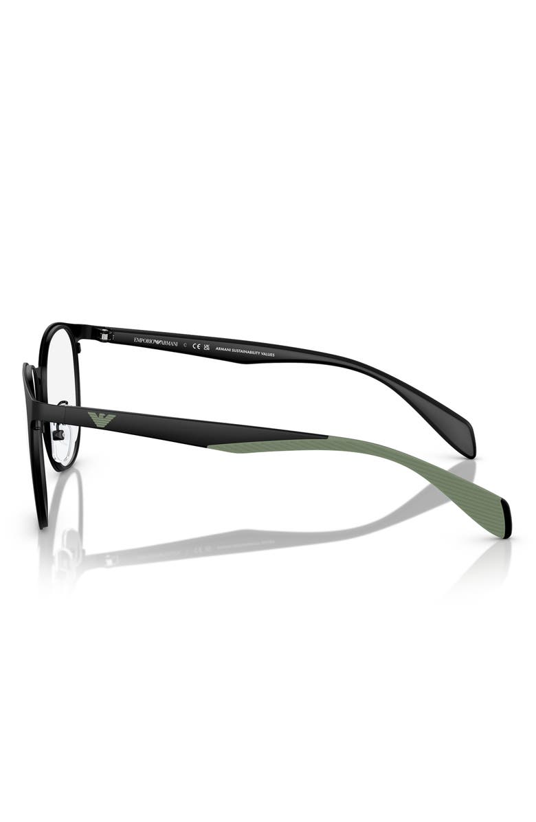 Emporio Armani 52mm Phantos Optical Glasses, Alternate, color, Matte Black / Demo Lens