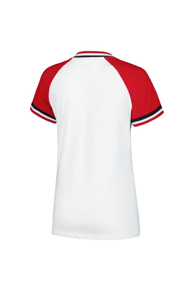 Women's New Era White St. Louis Cardinals Jersey Double Binding Raglan V-Neck T-Shirt, Alternate, color, White