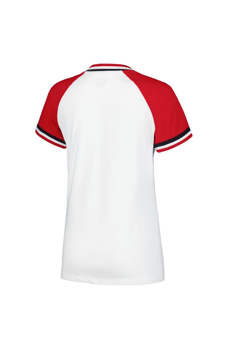 New Era Women's New Era White St. Louis Cardinals Jersey Double Binding Raglan V-Neck T-Shirt, Alternate, color, White