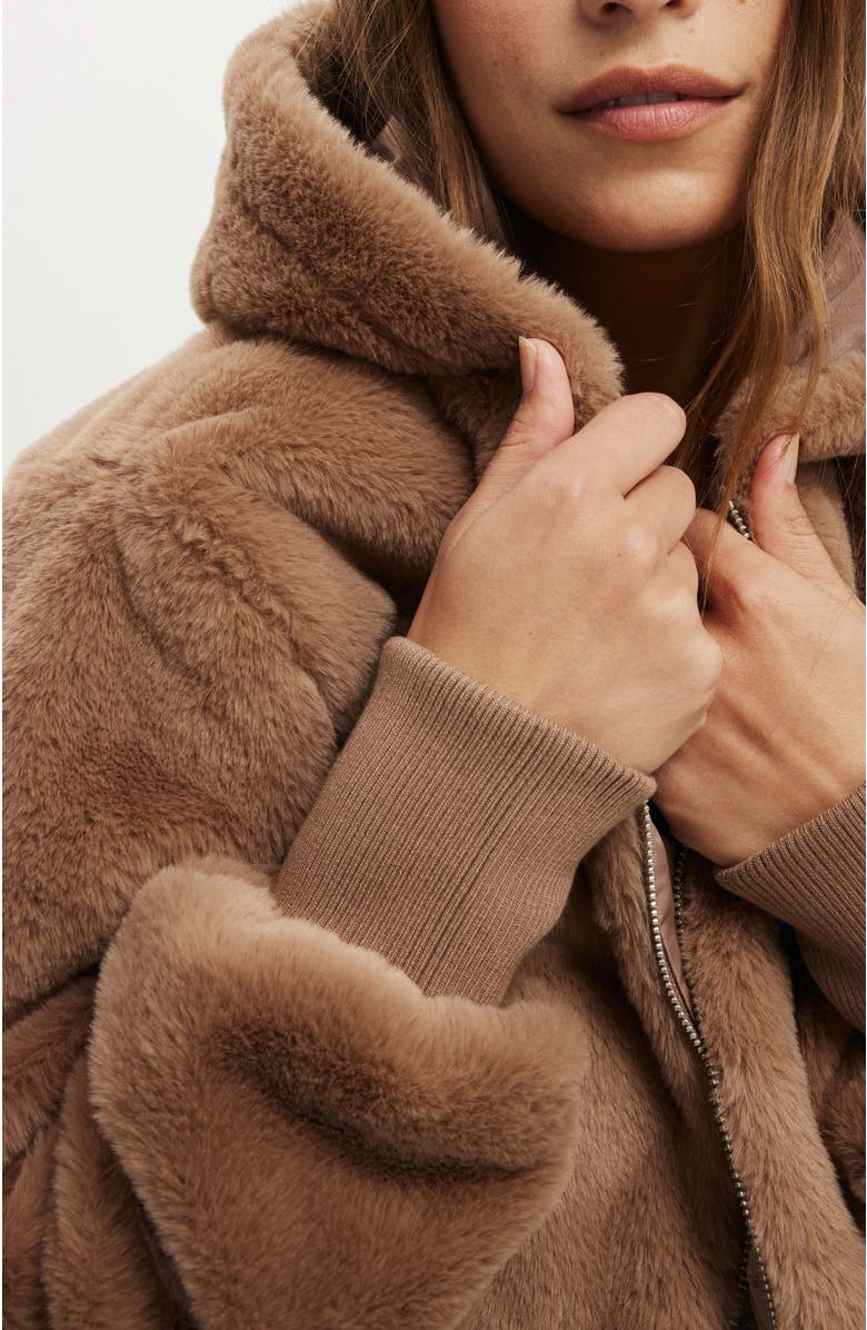 Cotton On Women's Teddy Hooded Jacket, Alternate, color, Mocha