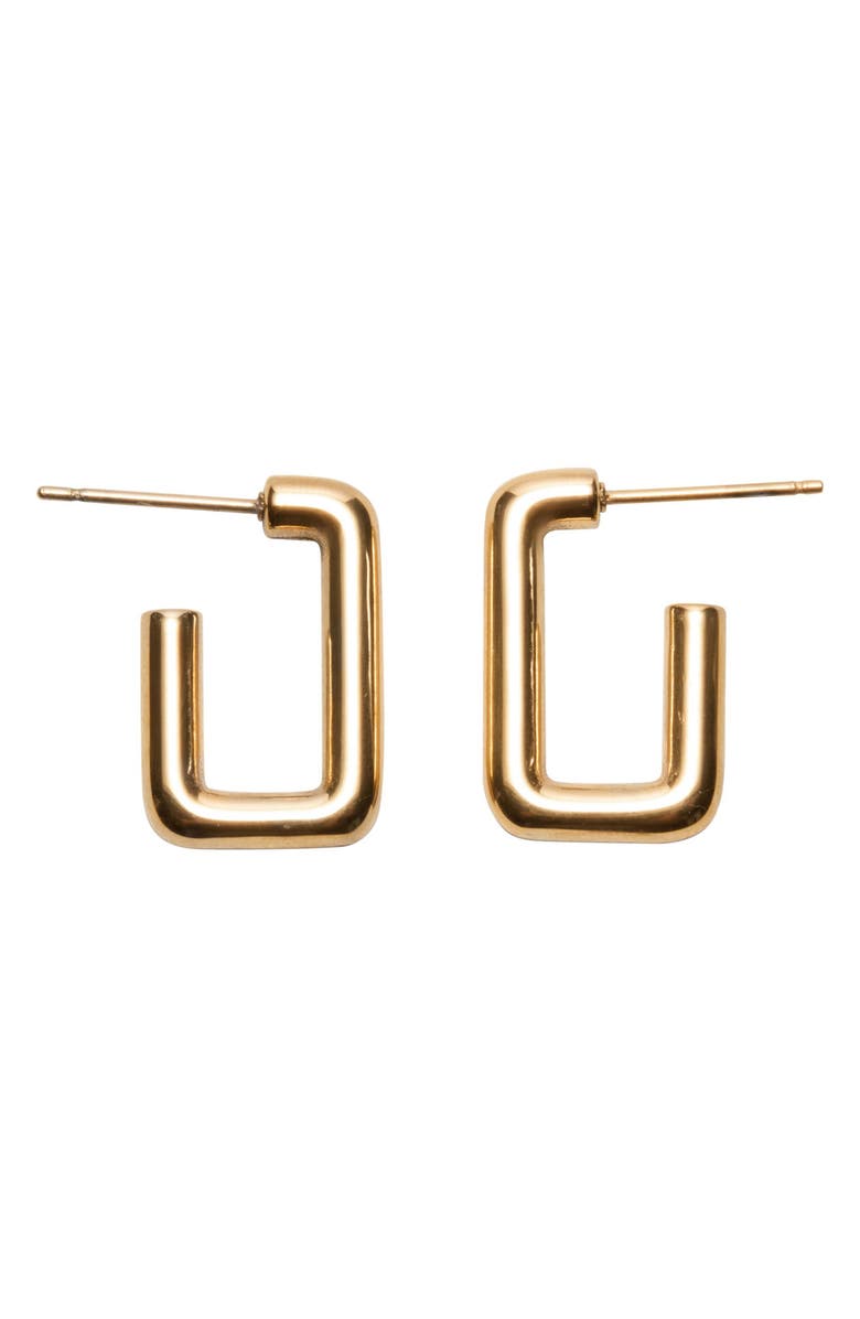 st. Moran Rectangular Hoop Earrings, Main, color, Gold