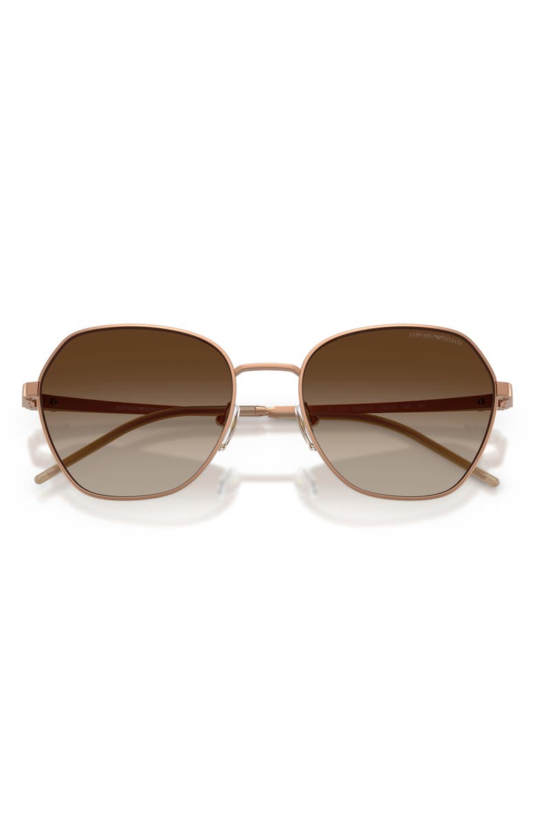 Emporio Armani 55mm Irregular Sunglasses, Alternate, color, Matte Tundra / Brown Gradient