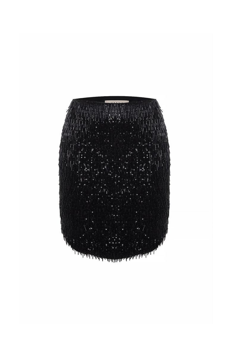 THEO The Label Kleio Sequin Skirt, Main, color, Black