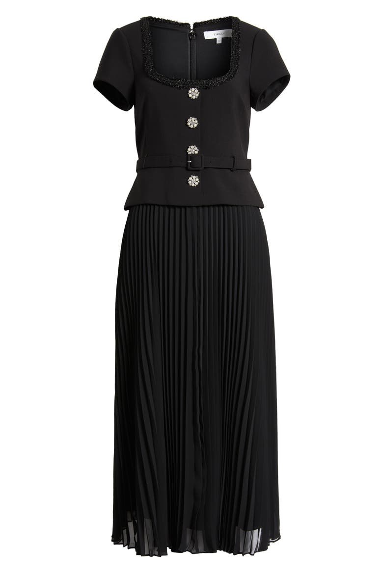 Christine Midi Dress, Alternate, color, BLACK