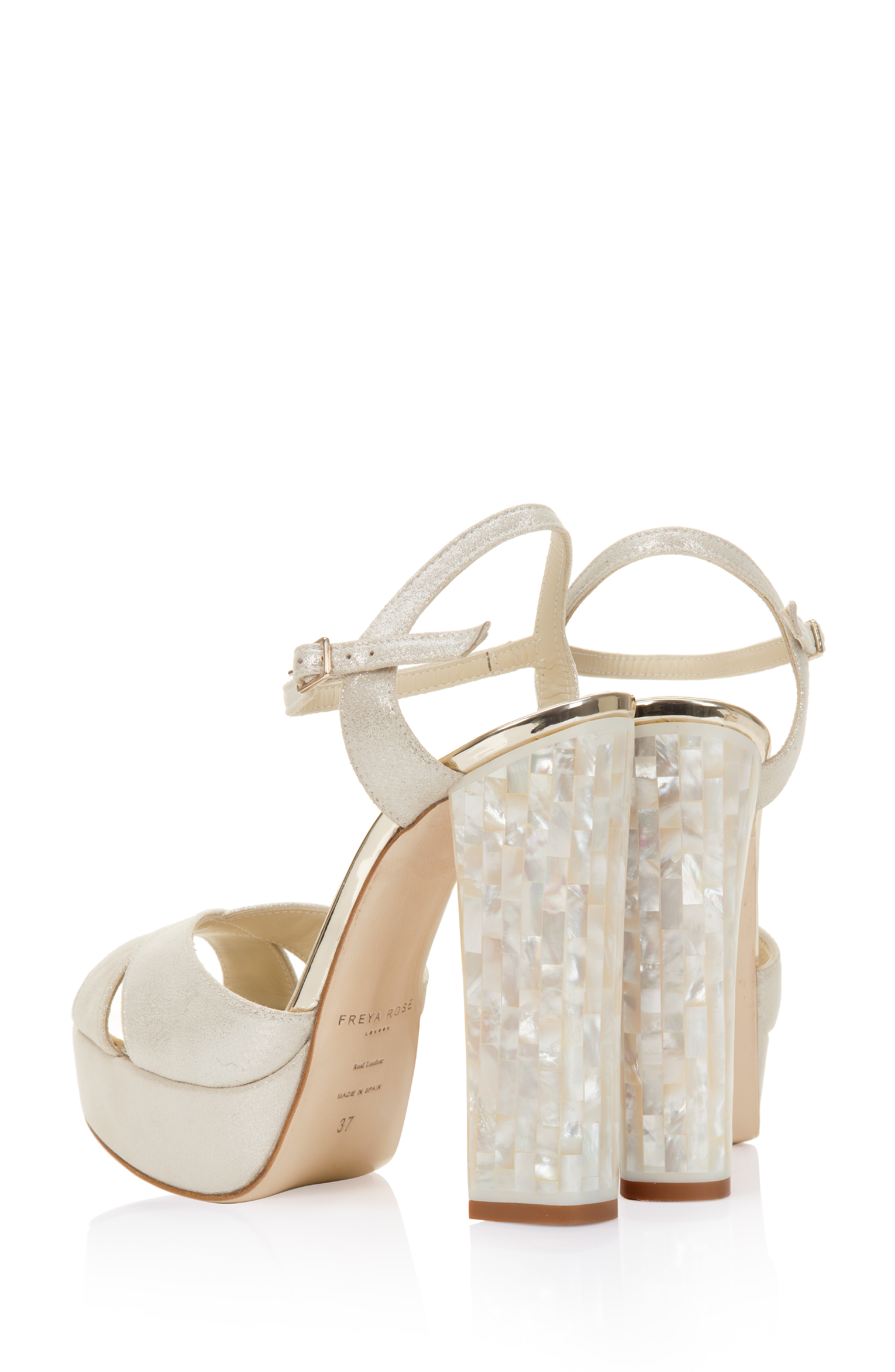 Freya Rose Bonnie - Pearl Heel Sandal, Alternate, color, Ivory