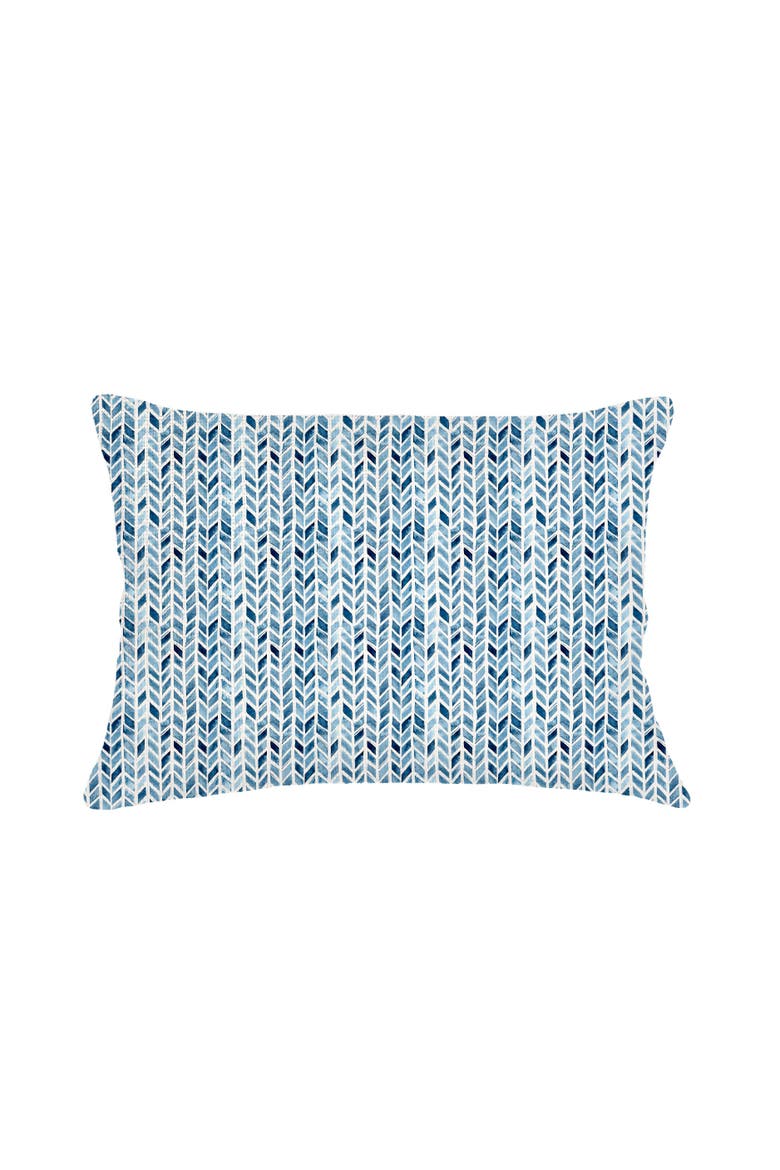Chevron Velvet Pillow with Down Alternative Insert, Alternate, color, Indigo