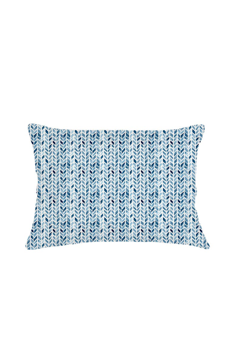 Anaya Chevron Velvet Pillow with Down Insert, Main, color, Indigo