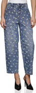Avec Les Filles Embroidered Barrel Leg Jeans