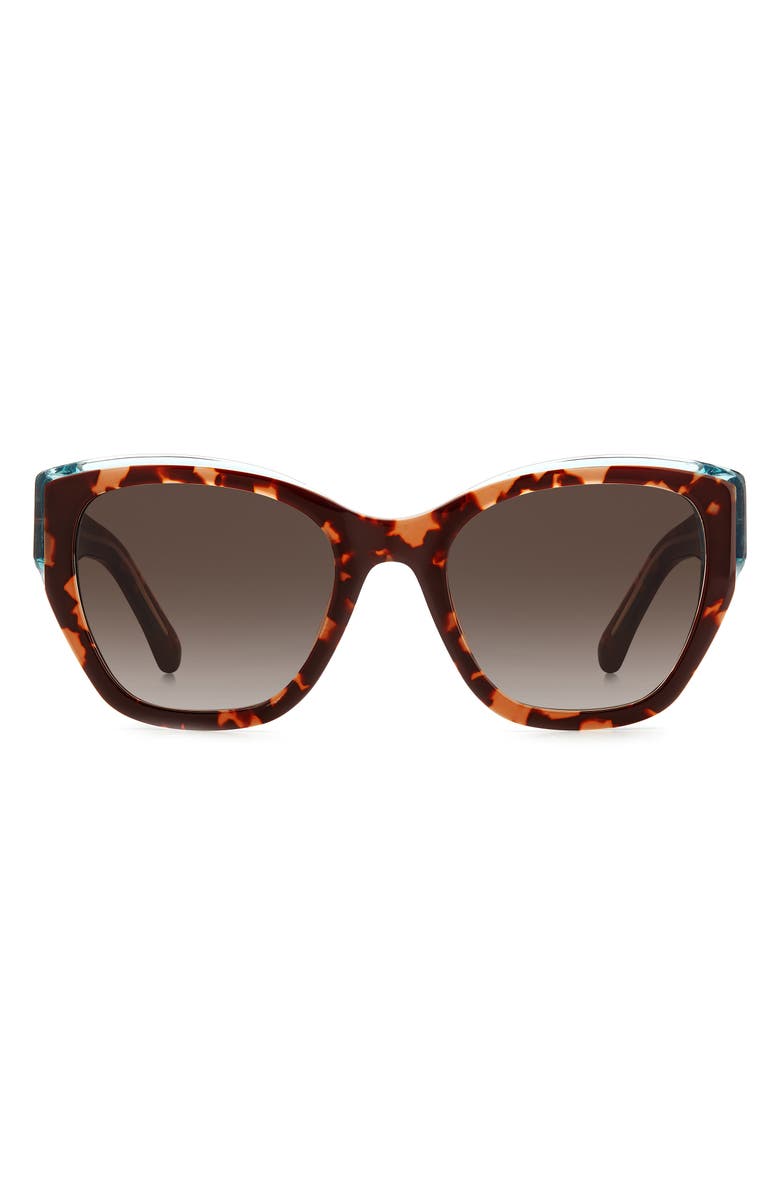 Kate Spade New York yolanda 51mm polarized gradient cat eye sunglasses, Main, color, Havana / Brown Polar