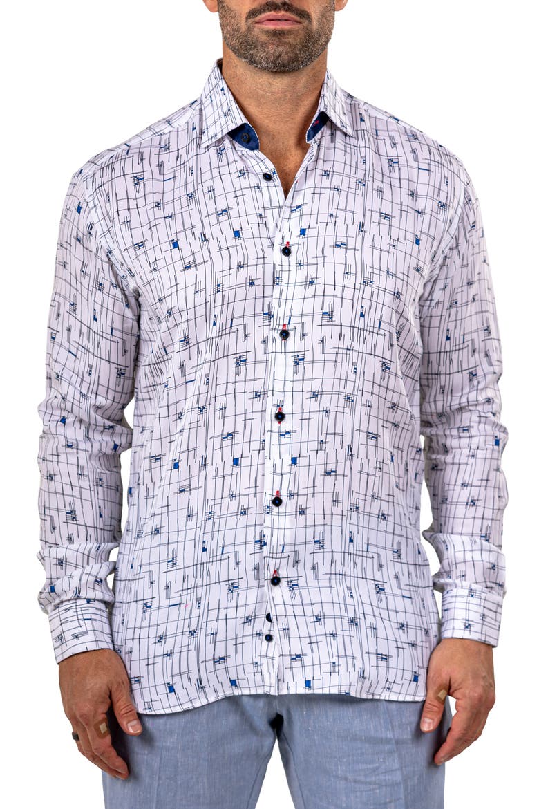 Fibonacci Marthyr 0315 Contemporary Fit Button-Up Shirt, Main, color, WHITE